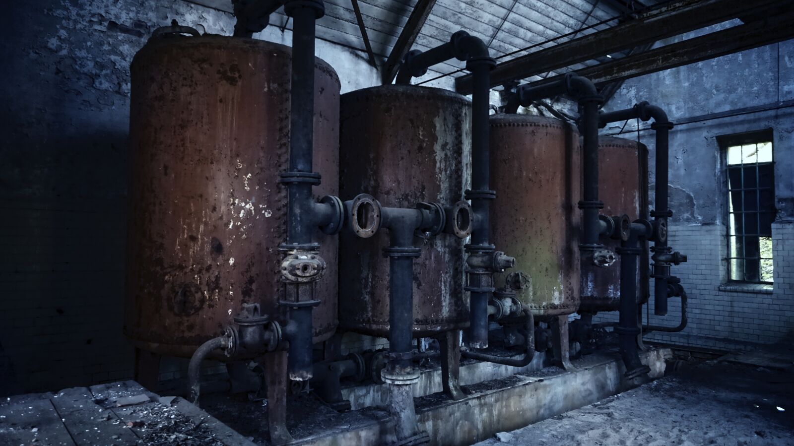Sony Alpha a5000 (ILCE 5000) sample photo. Dark, boiler, piping photography