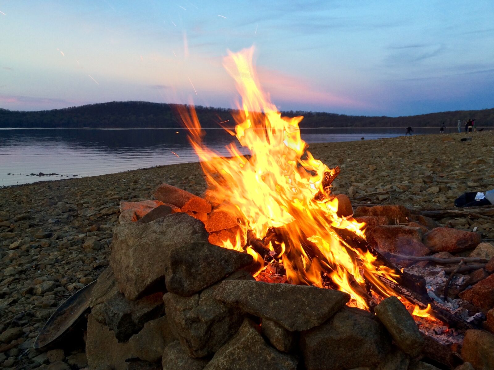iPhone 5s back camera 4.15mm f/2.2 sample photo. Beach, bonfire, campfire photography