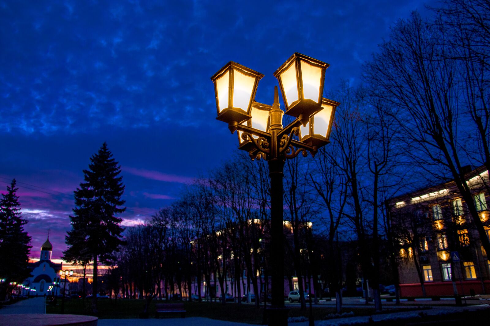 Nikon D3200 sample photo. Night, lamp post, russian photography