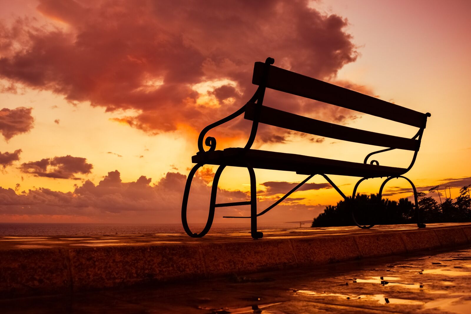 Nikon D3300 sample photo. Bench, sunset, sky photography