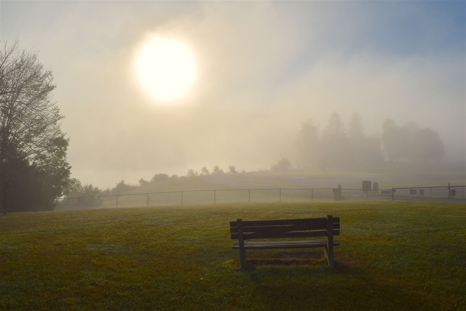 Nikon D3300 sample photo. Sunrise, fog, field photography