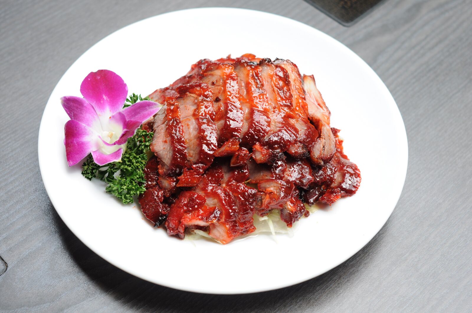 Nikon D90 sample photo. Honey sauce char siew photography