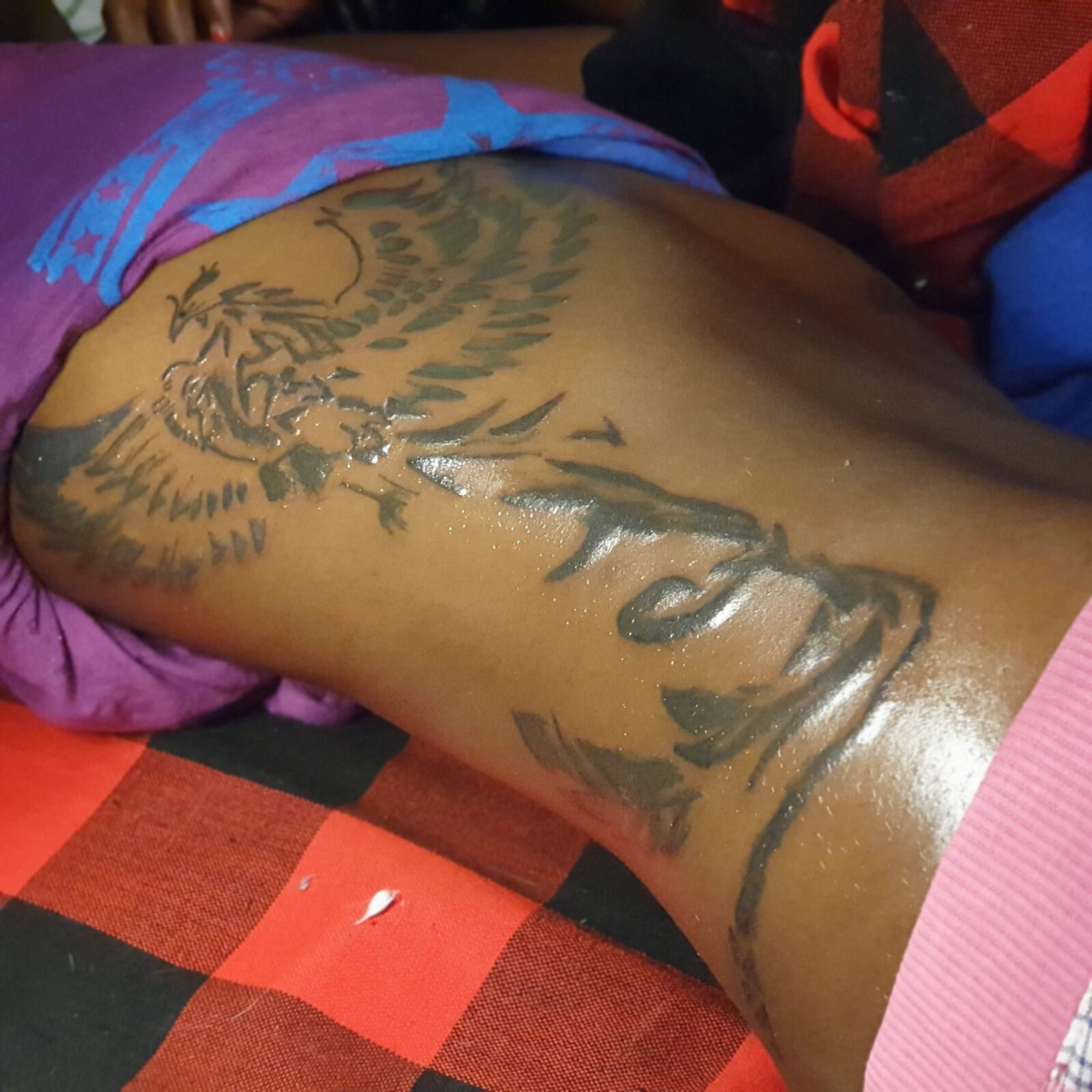 Samsung Galaxy S10 sample photo. Tattoo, african, phoenix photography
