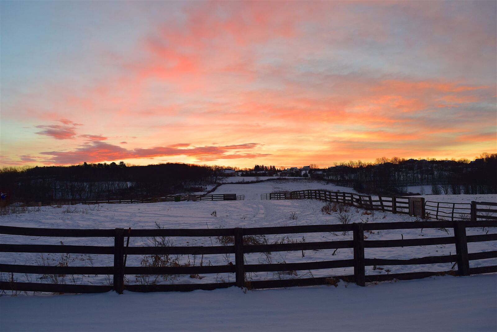 Nikon D3300 sample photo. Sunrise, ranch, winter photography