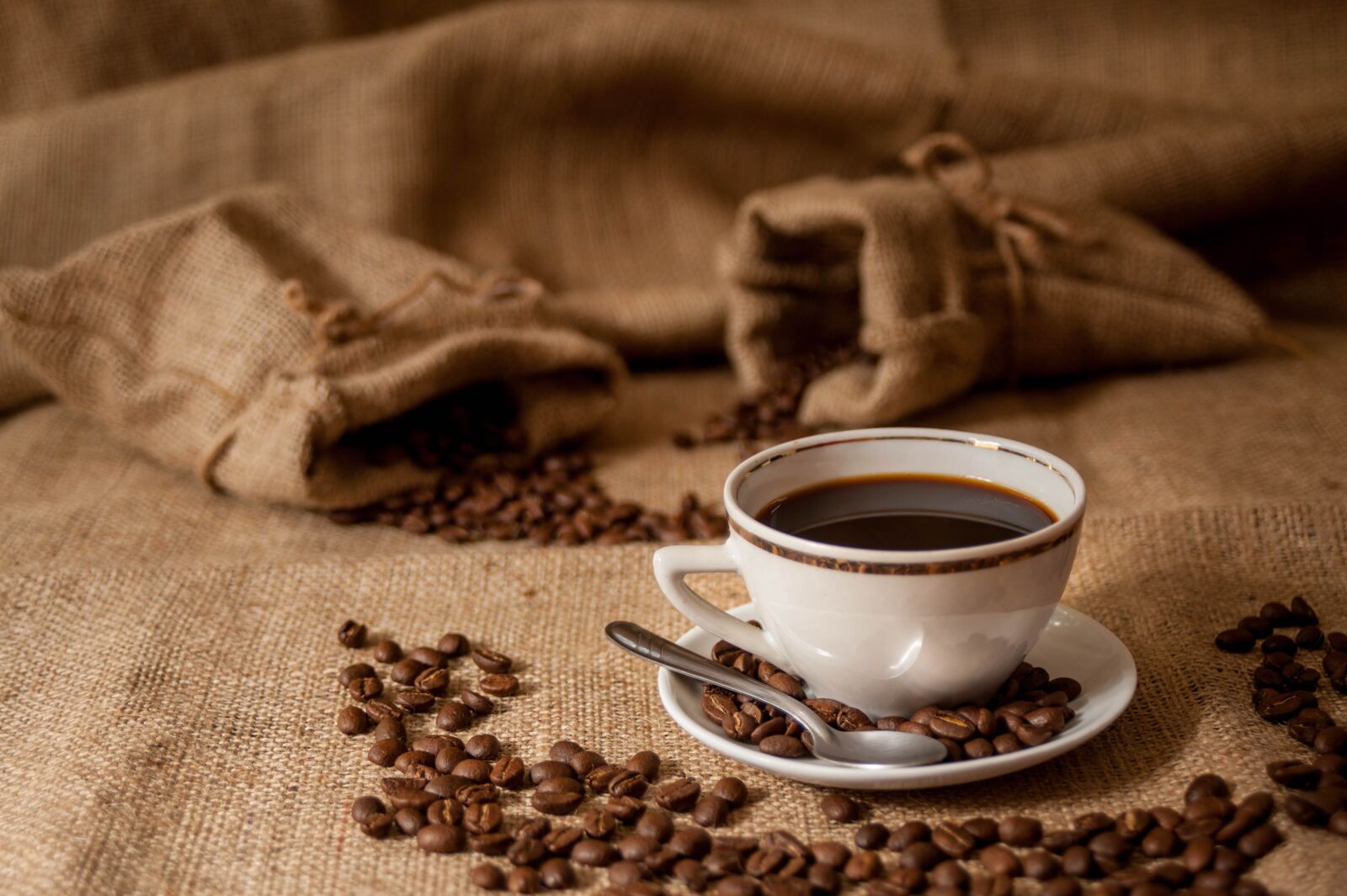 Nikon D700 sample photo. Coffee, coffee grains, cup photography