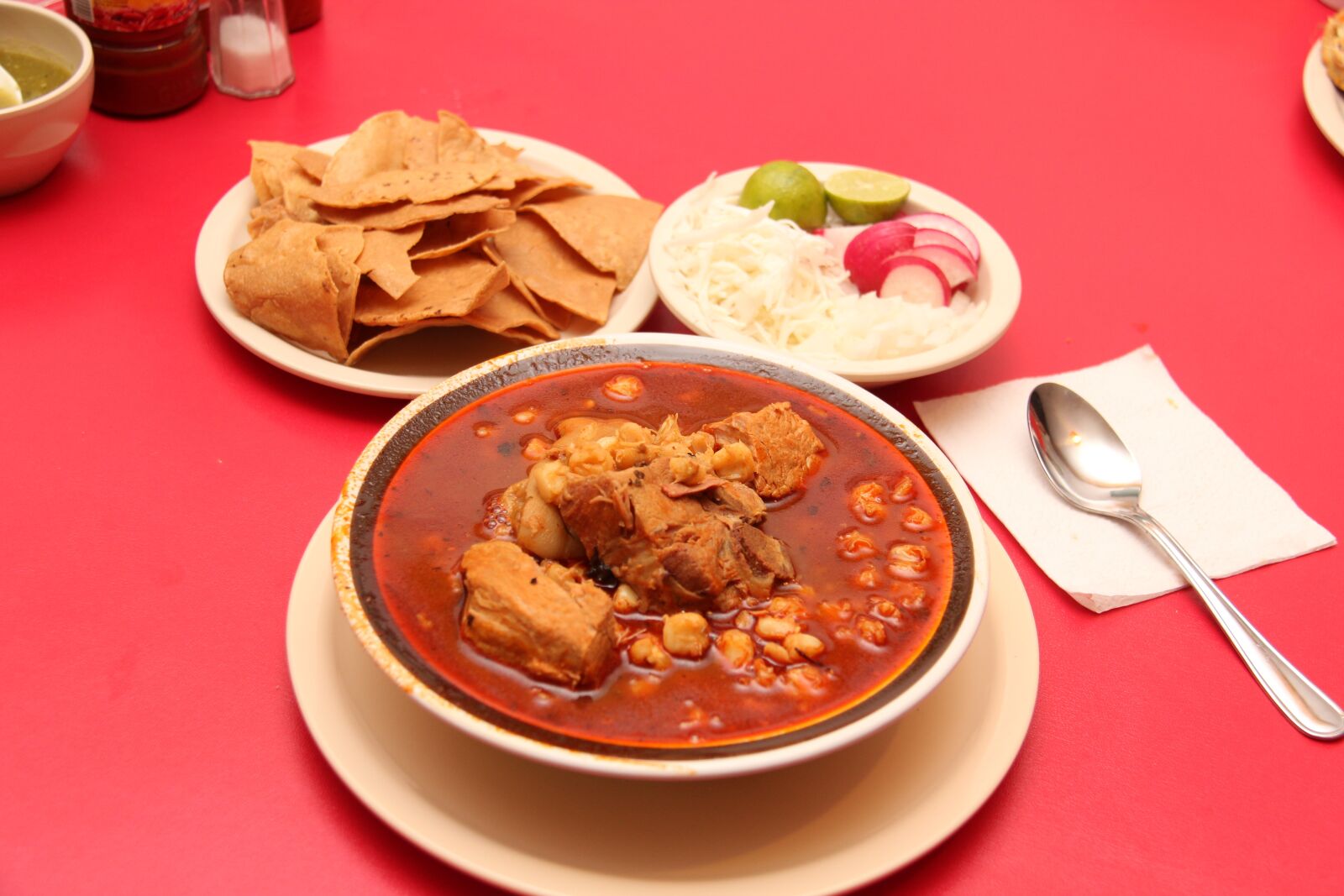 Canon EF-S 18-200mm F3.5-5.6 IS sample photo. Pozole, restaurant, food photography