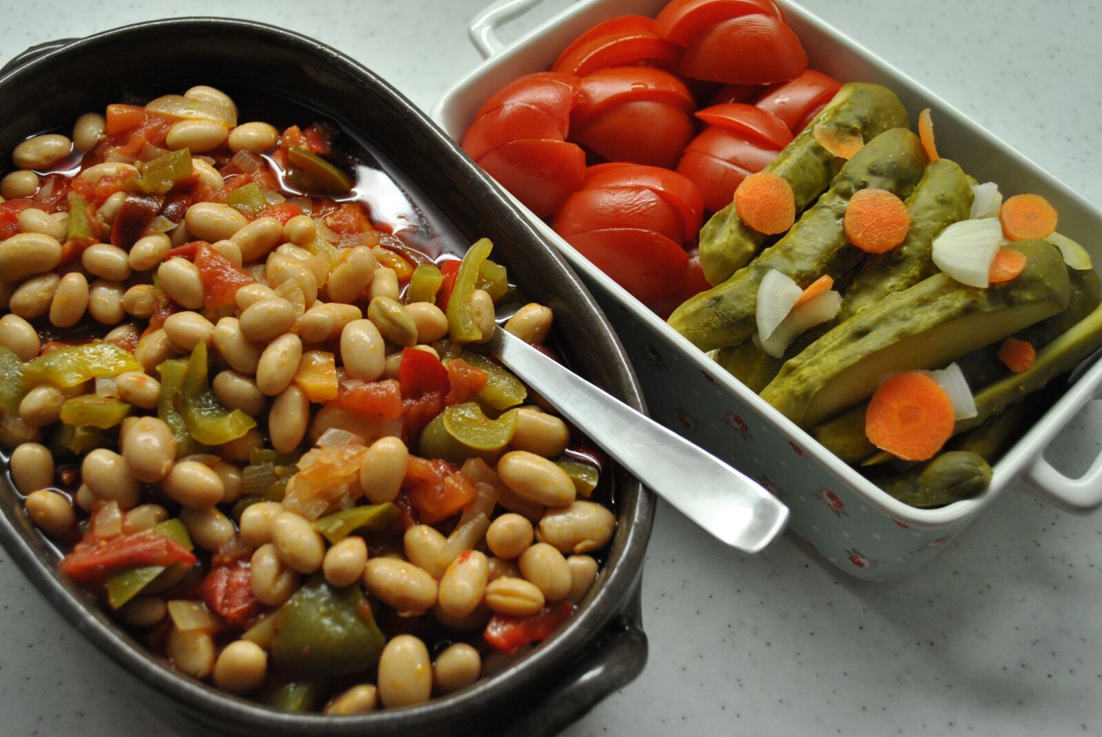 Nikon D3000 sample photo. Beans, healthy, cucumber photography