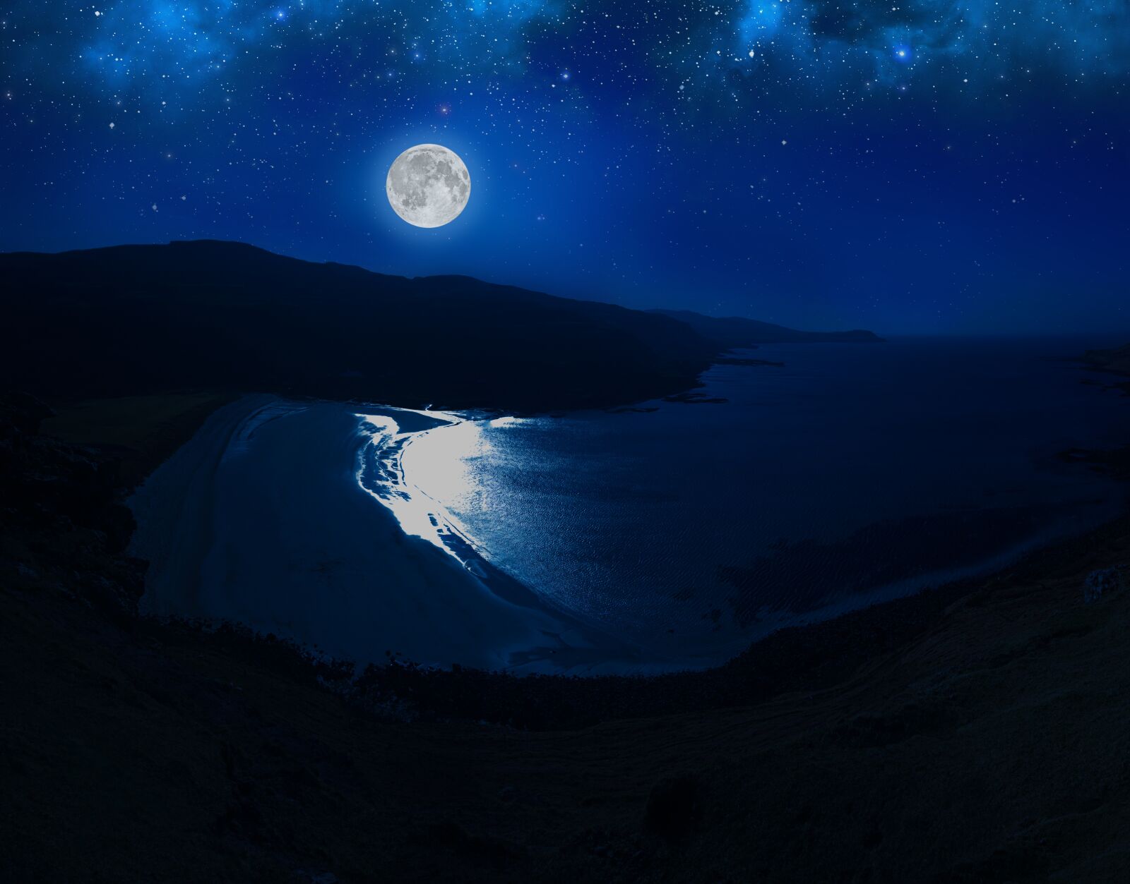 Sony Xperia X sample photo. Moonlight, scotland, beach photography
