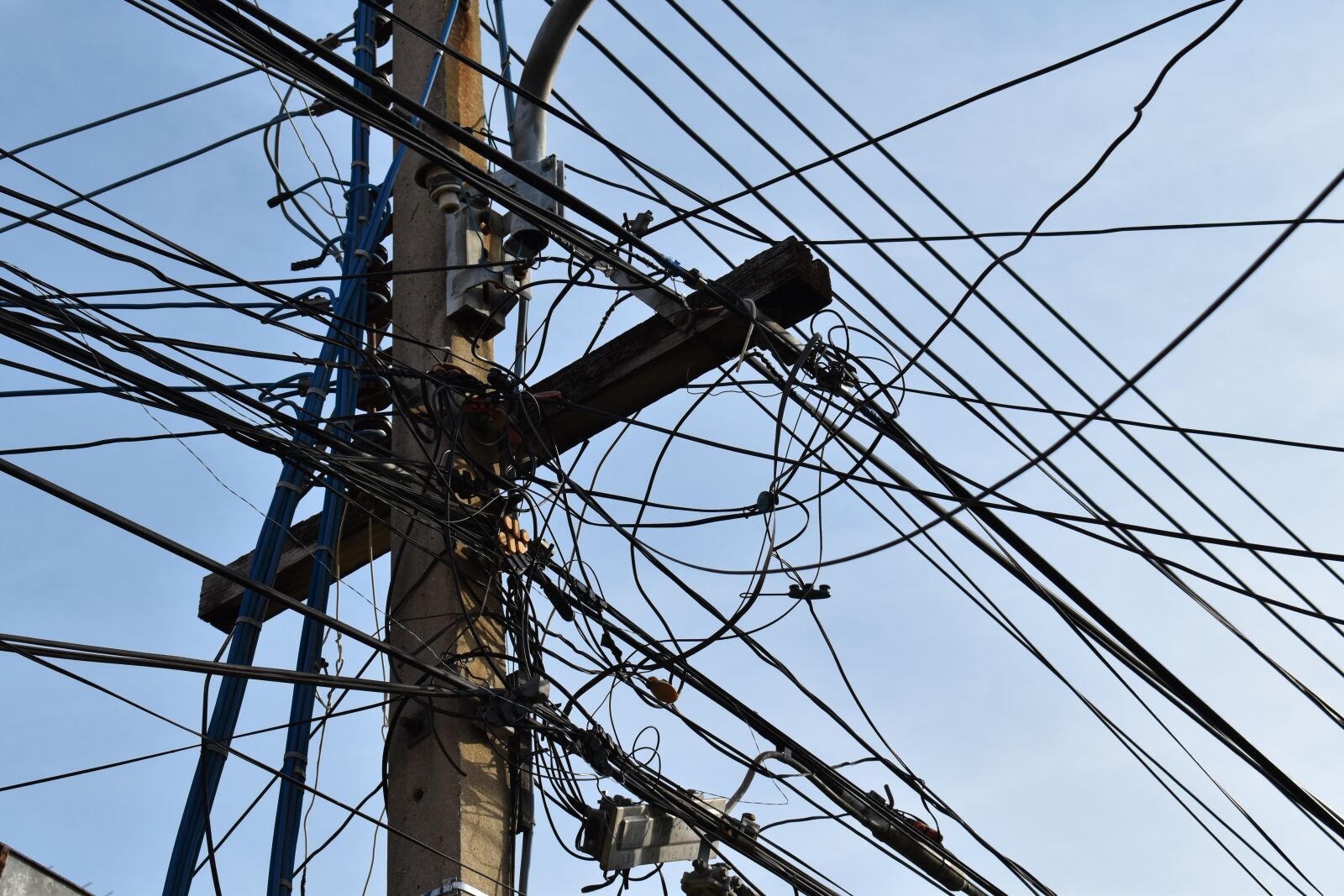Nikon D5600 sample photo. Electricity post, tangle, hot photography