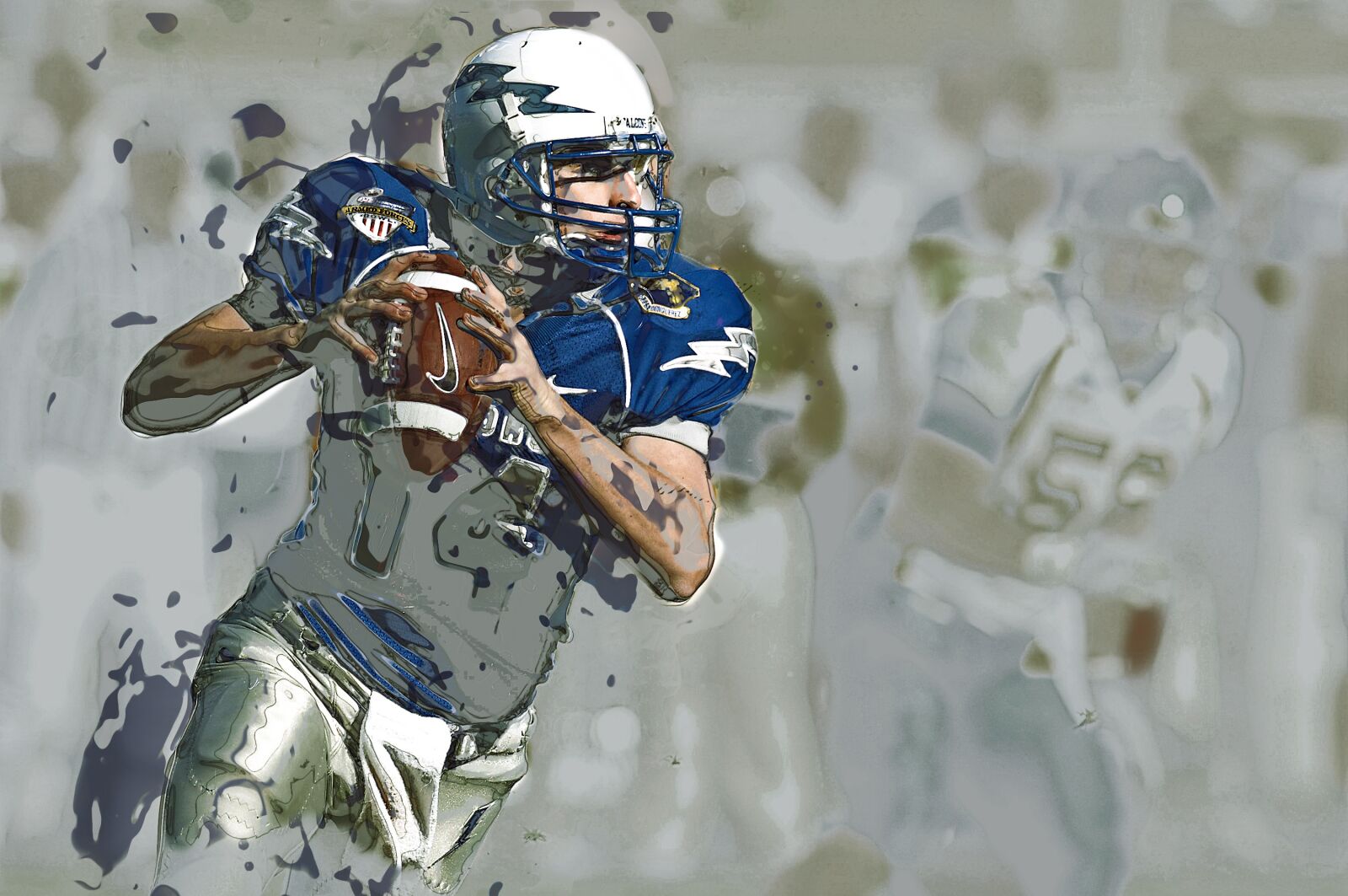 Nikon D2X sample photo. Quarterback, american football, sport photography