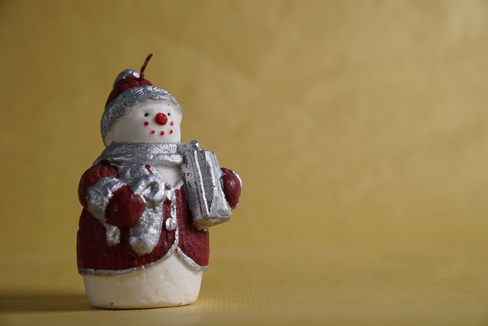 Sony a7S + Sony FE 24-70mm F2.8 GM sample photo. Snowman, candle, merry christmas photography