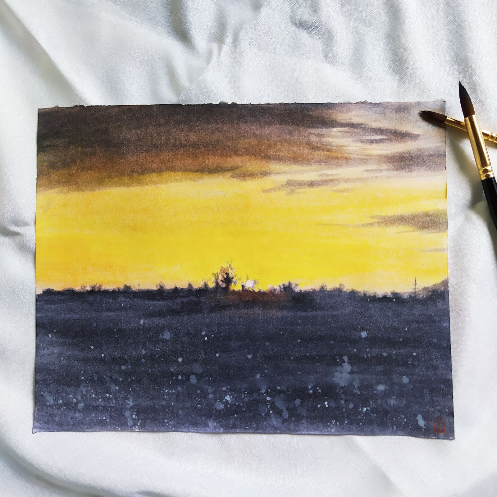 Xiaomi Redmi Note 7 sample photo. Sunset, art, paint photography