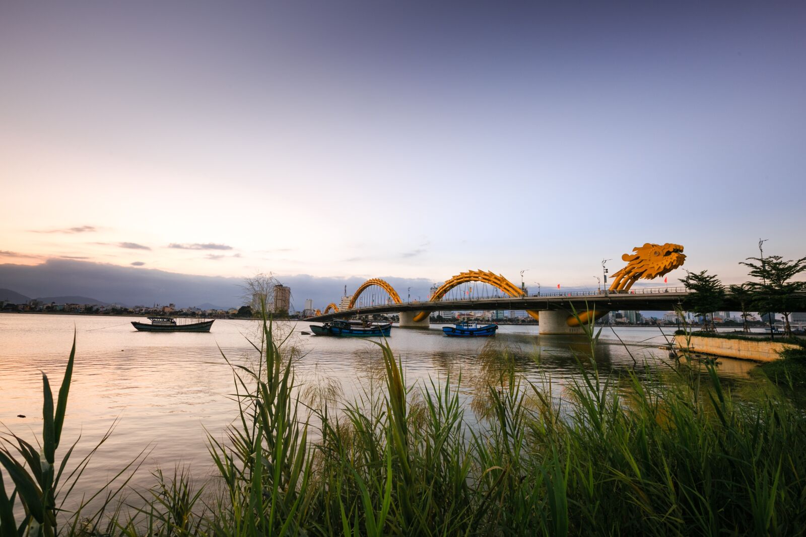 Canon EF 16-35mm F4L IS USM sample photo. Vietnam, danang, dragon bridge photography
