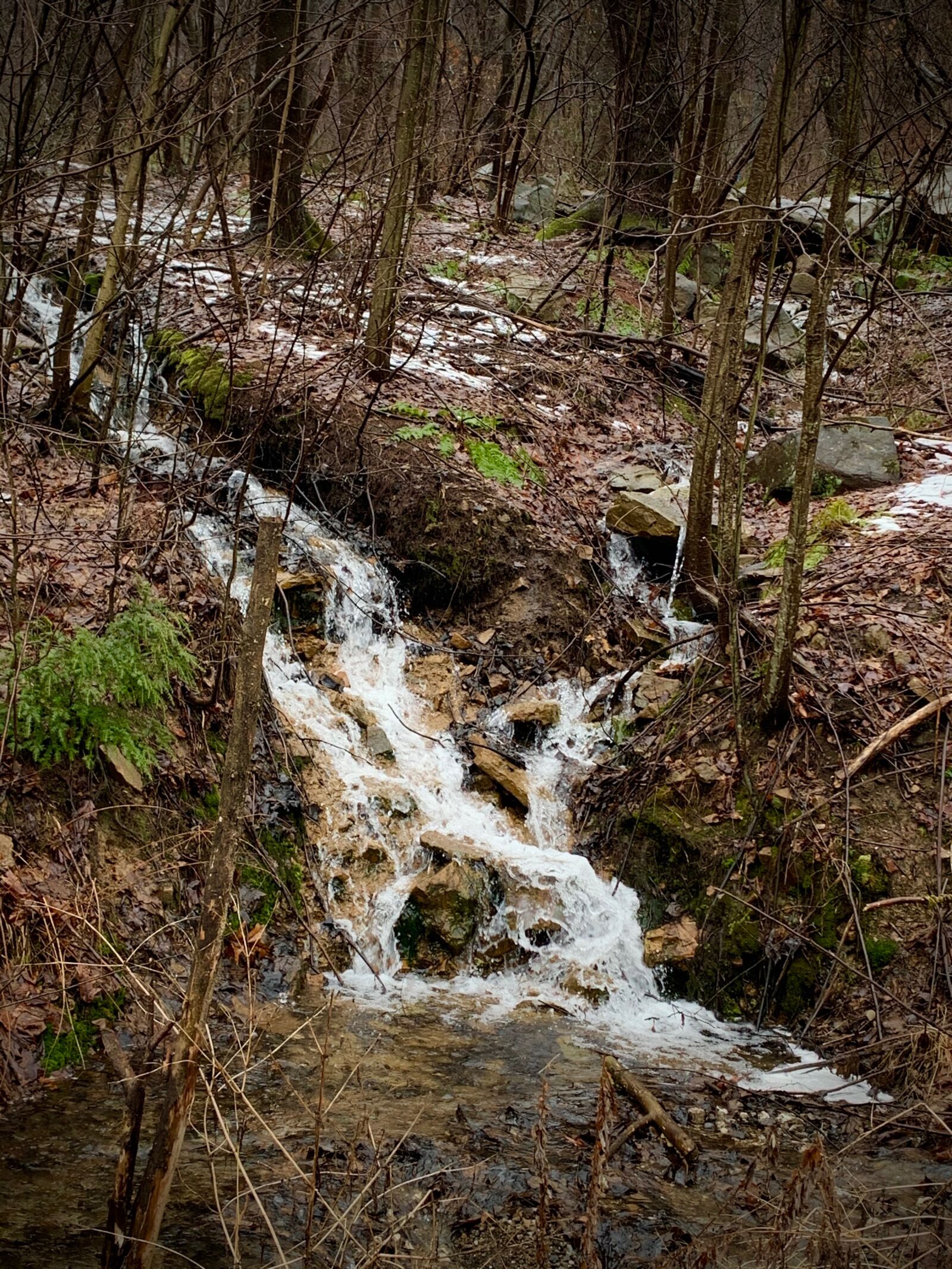 iPhone XR back camera 4.25mm f/1.8 sample photo. Waterfall, stream, mountain photography