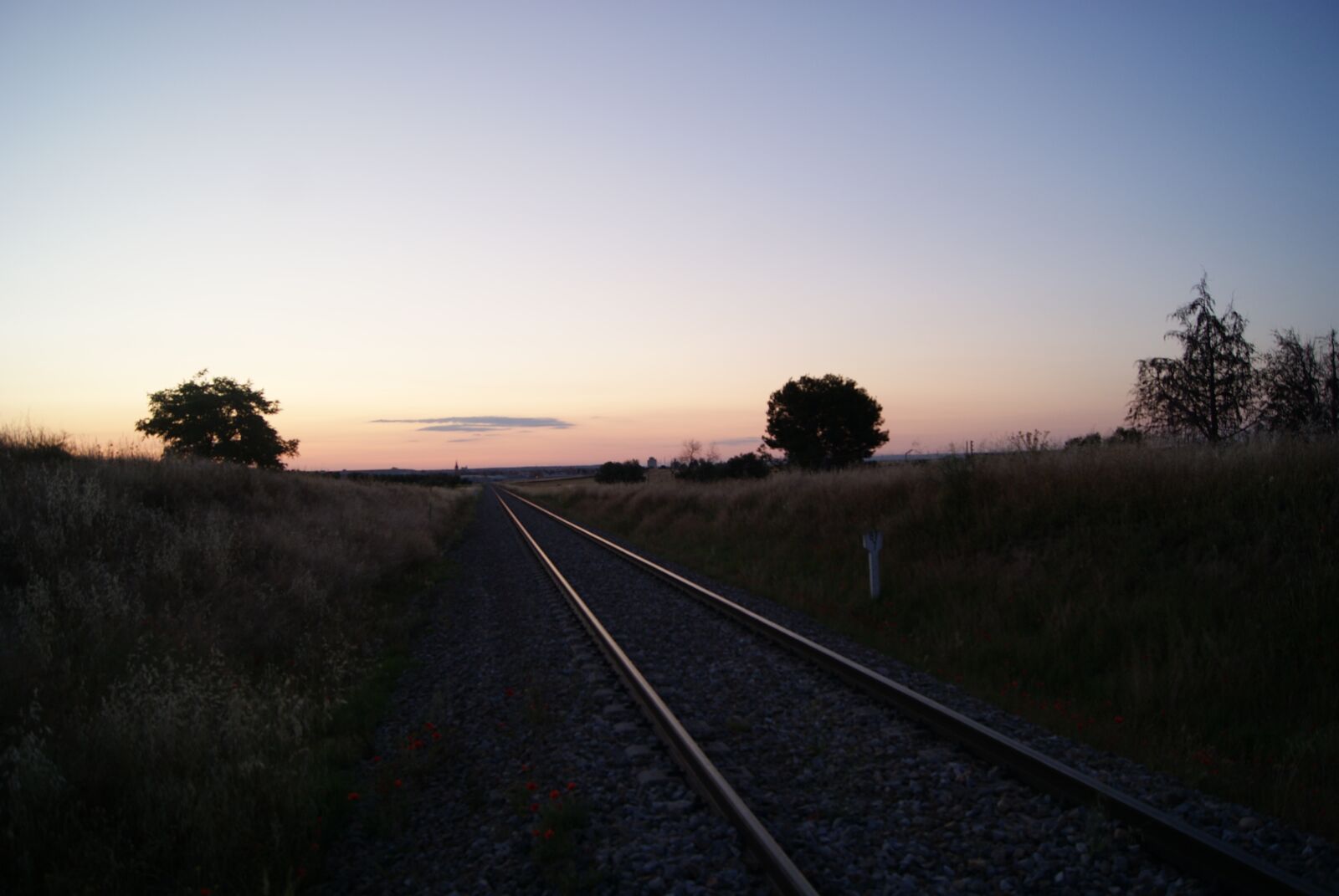 Sony Alpha DSLR-A230 sample photo. Dawn, via, train photography