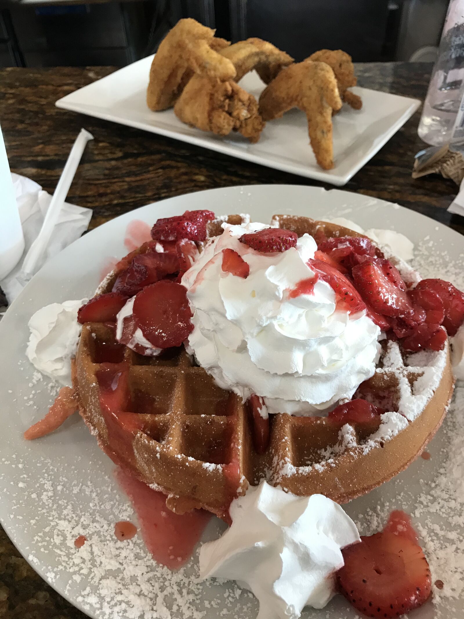 Apple iPhone 7 sample photo. Chicken, waffles, food photography