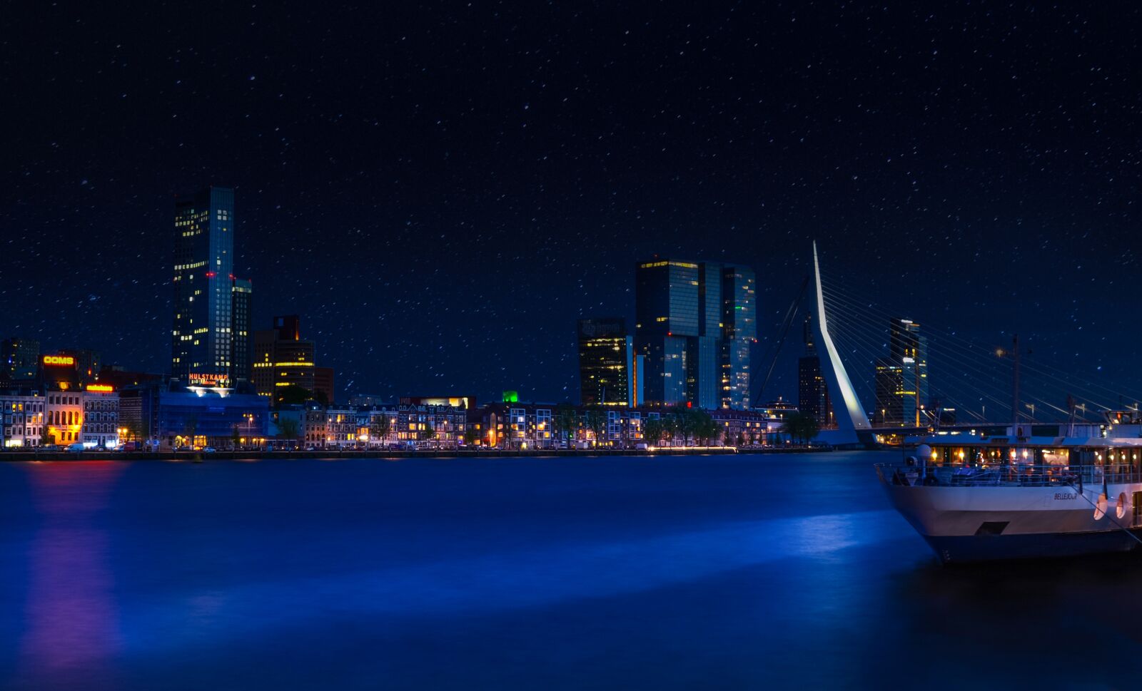 Nikon D610 sample photo. Rotterdam, night, skyline photography