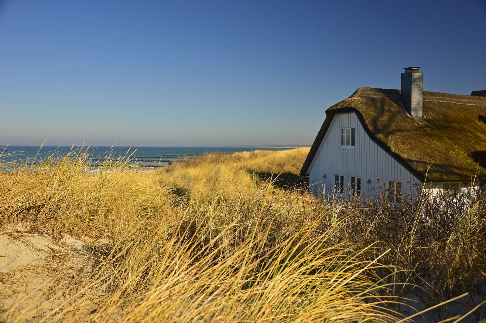 Nikon D3200 sample photo. House, thatched cottage, dune photography