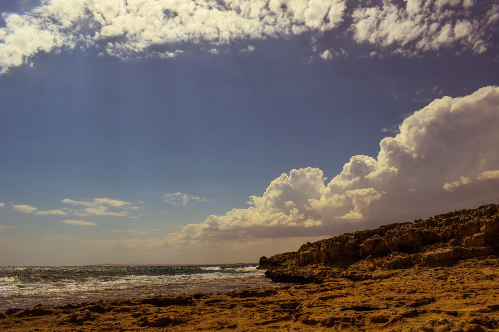 Nikon D3300 sample photo. Rocky coast, sky, clouds photography