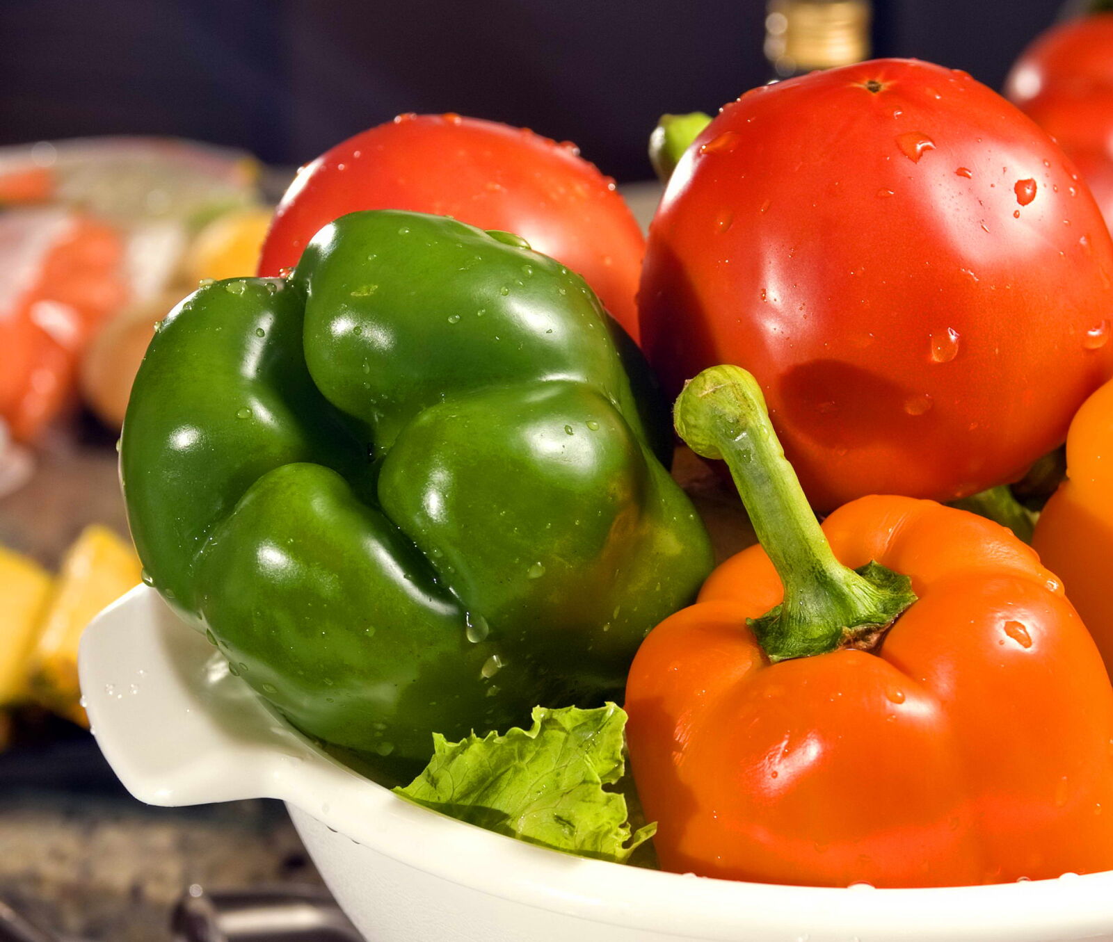 Nikon D300 sample photo. Two, orange, bell peppers photography