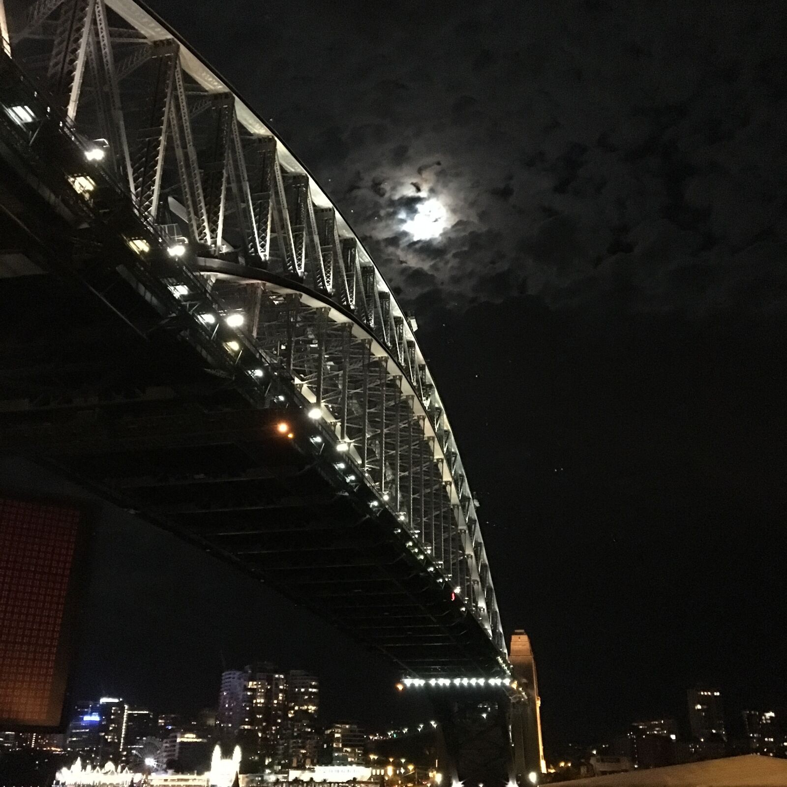 Apple iPhone 6s sample photo. Moon, sydney harbour bridge photography