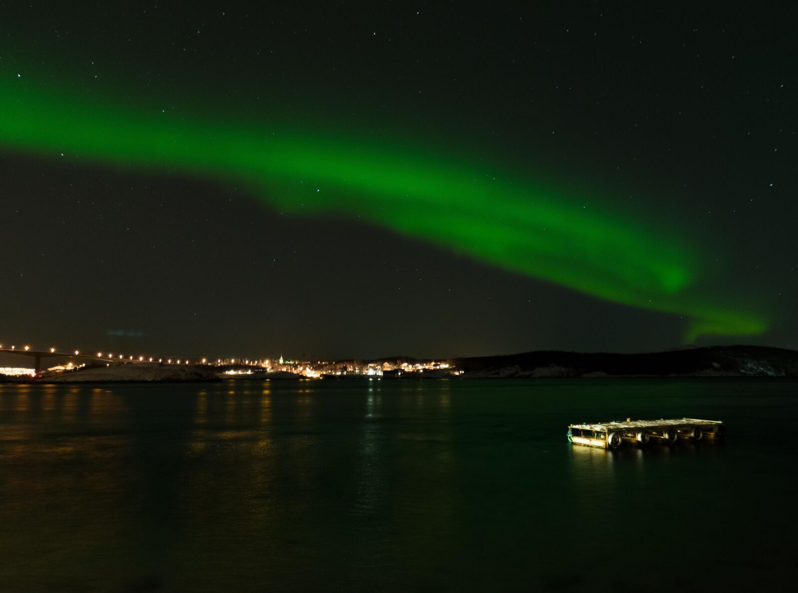 Nikon D5300 sample photo. Northern lights, water, reflection photography
