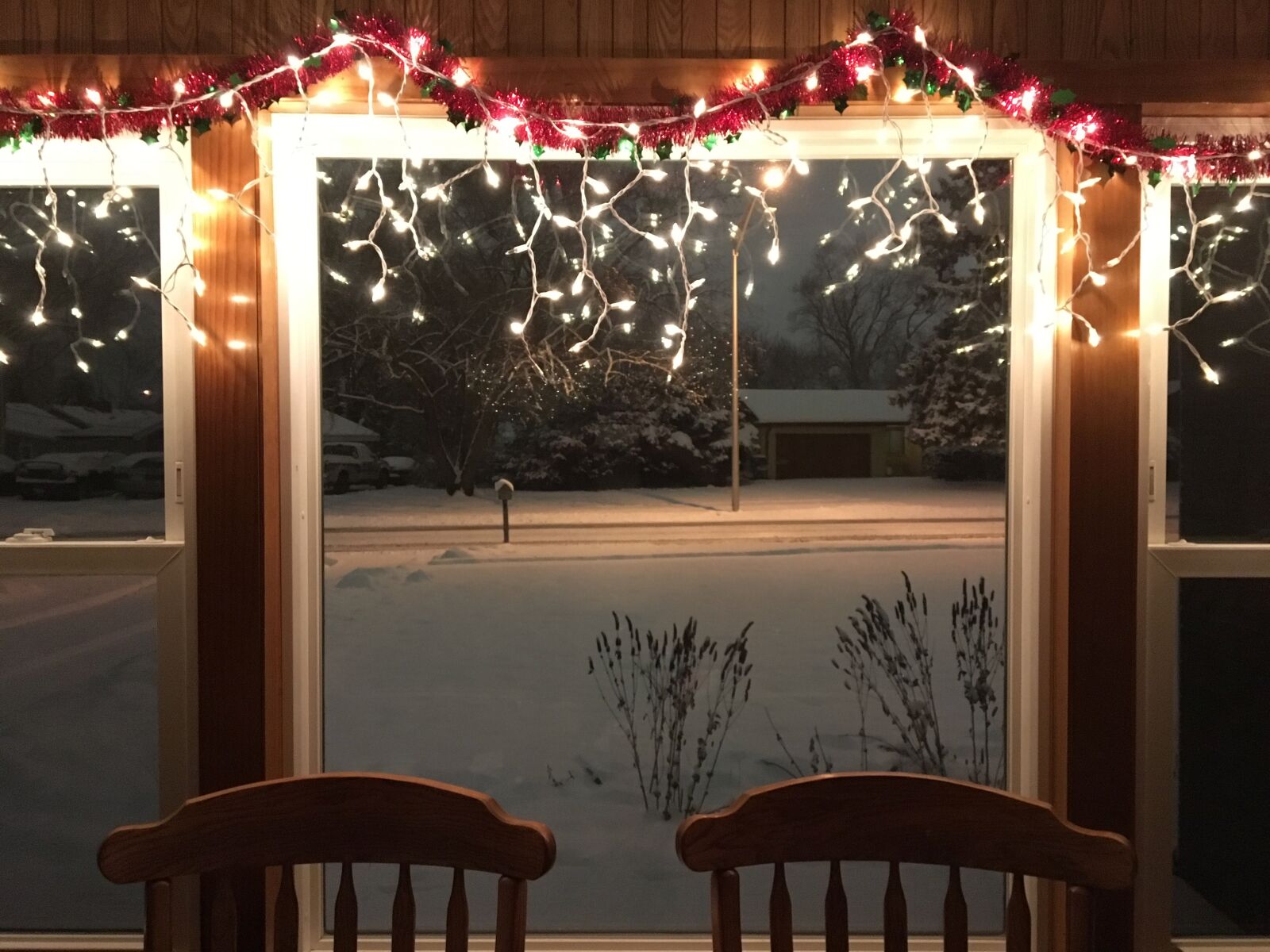 Apple iPhone 6s sample photo. Christmas, snow, chairs photography