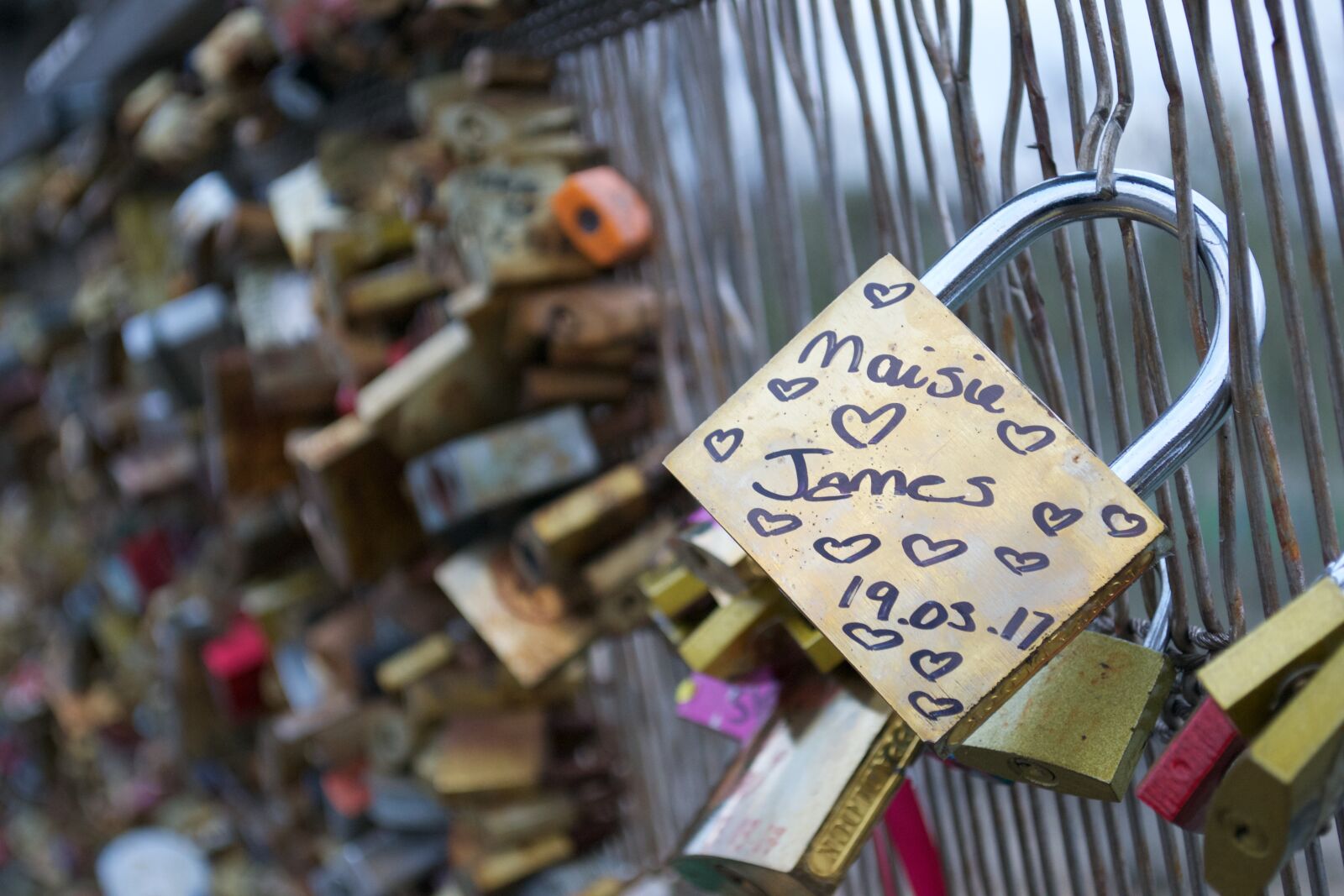 Nikon D3100 sample photo. Padlock, love, paris photography