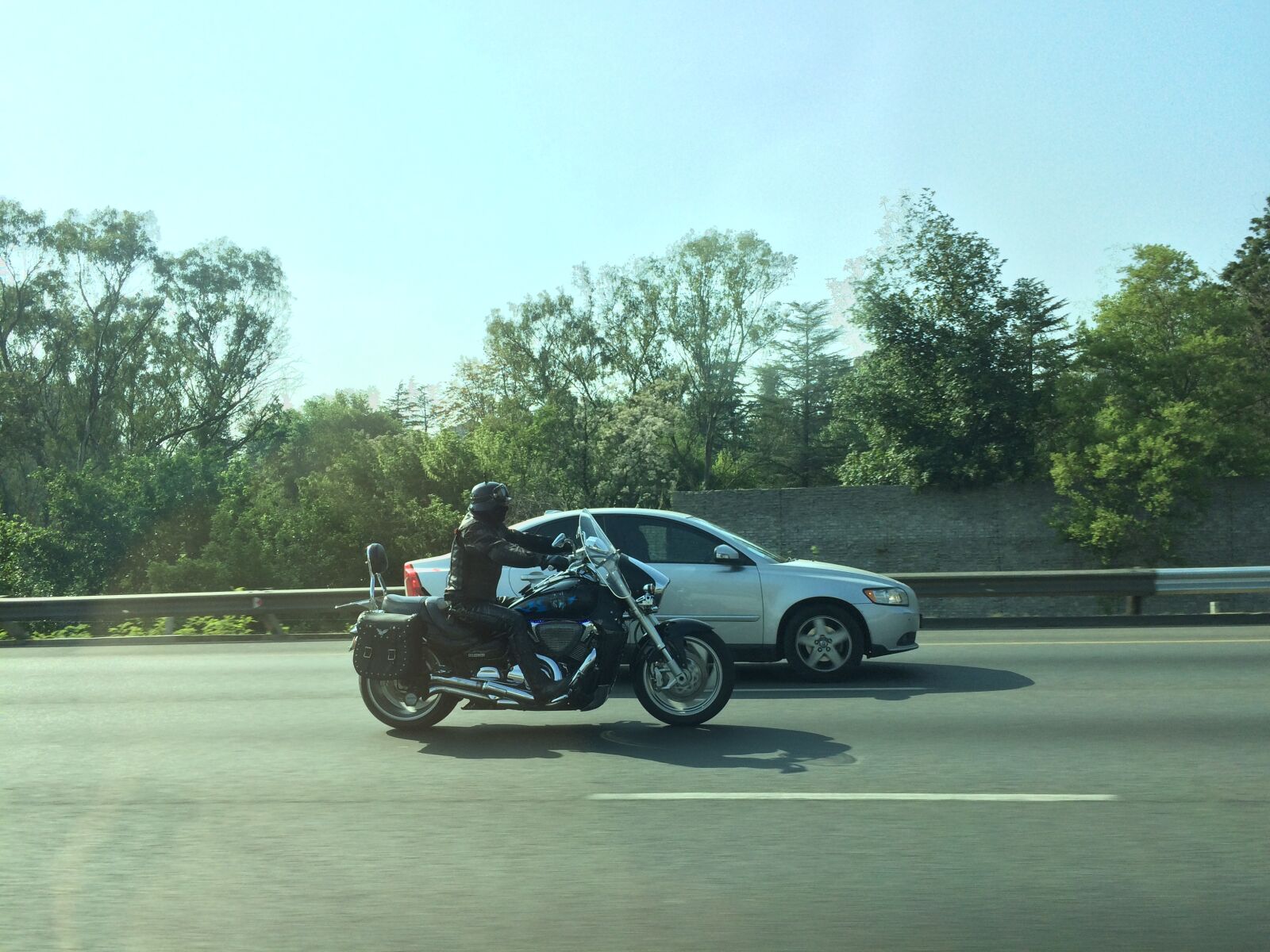 iPhone 5s back camera 4.15mm f/2.2 sample photo. Motorcycle, highway, riding photography
