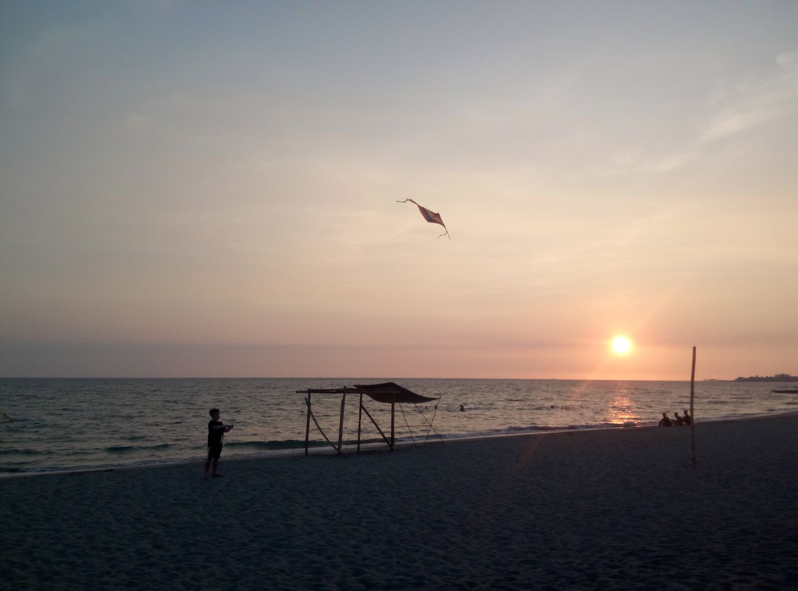 Meizu m2 note sample photo. Sunset, beach, kite photography