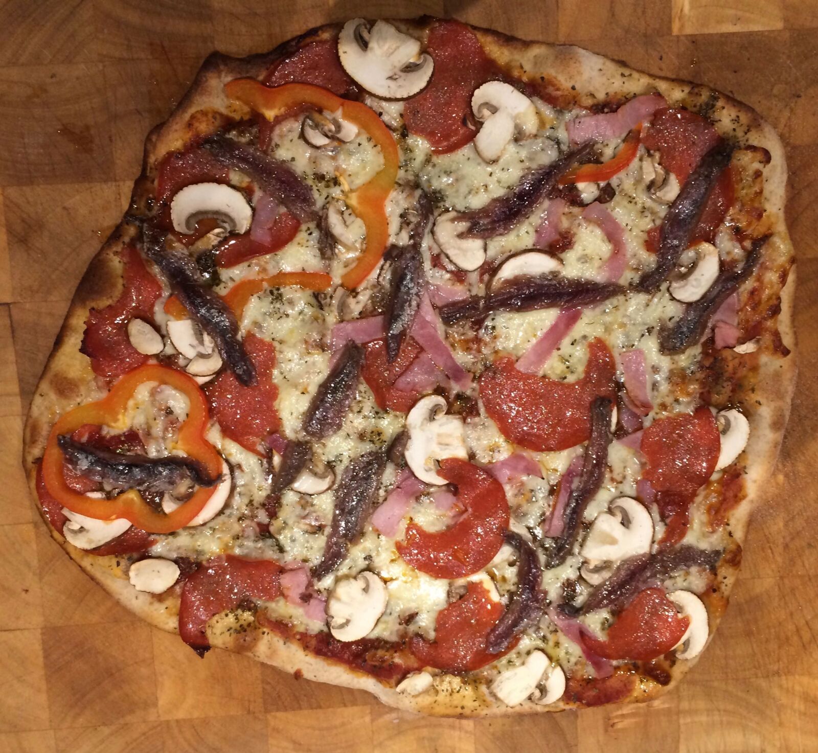 Apple iPhone 5s sample photo. Anchovies, homemade, pizza photography