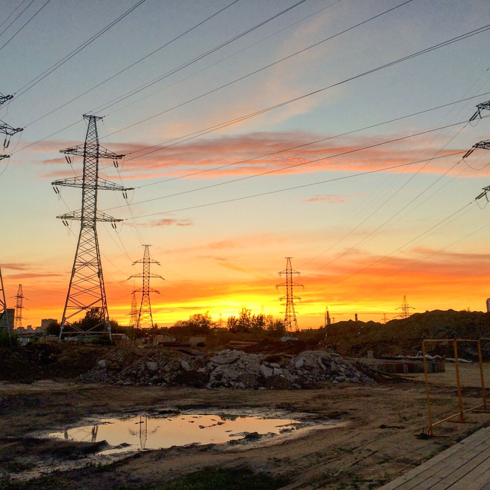 iPhone 5s back camera 4.15mm f/2.2 sample photo. Industrial, construction, sunset photography