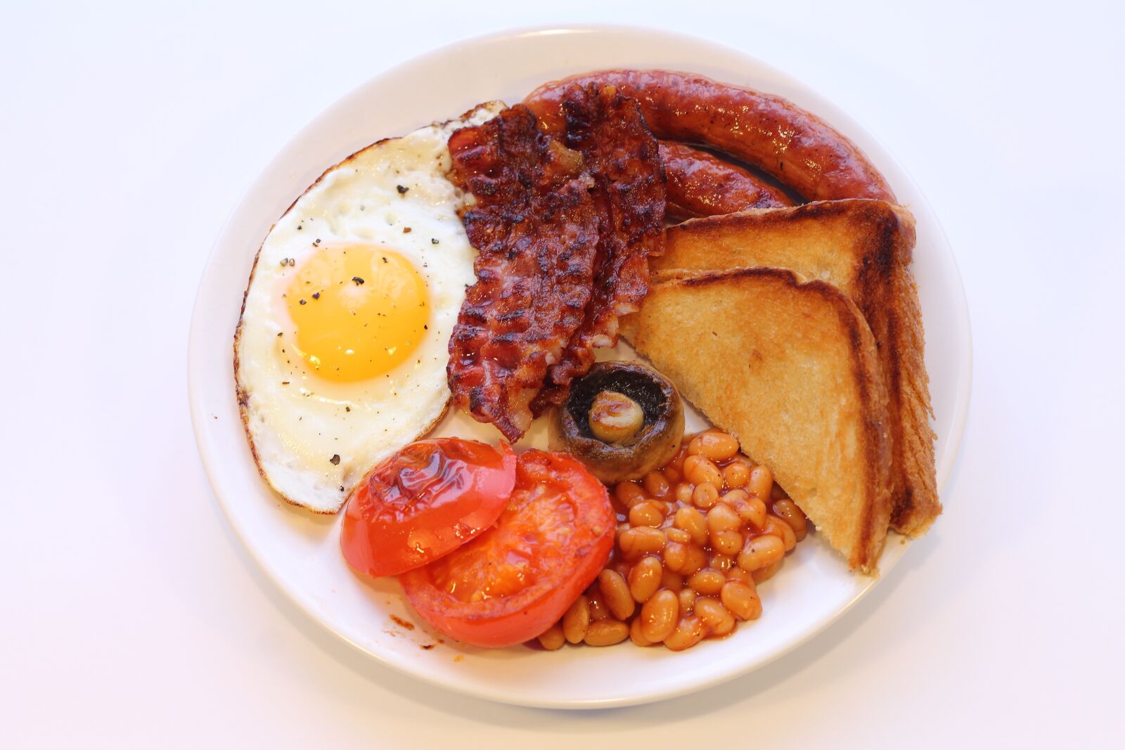 Canon EOS 1100D (EOS Rebel T3 / EOS Kiss X50) + Canon EF 50mm F1.8 II sample photo. English breakfast, eating, bacon photography