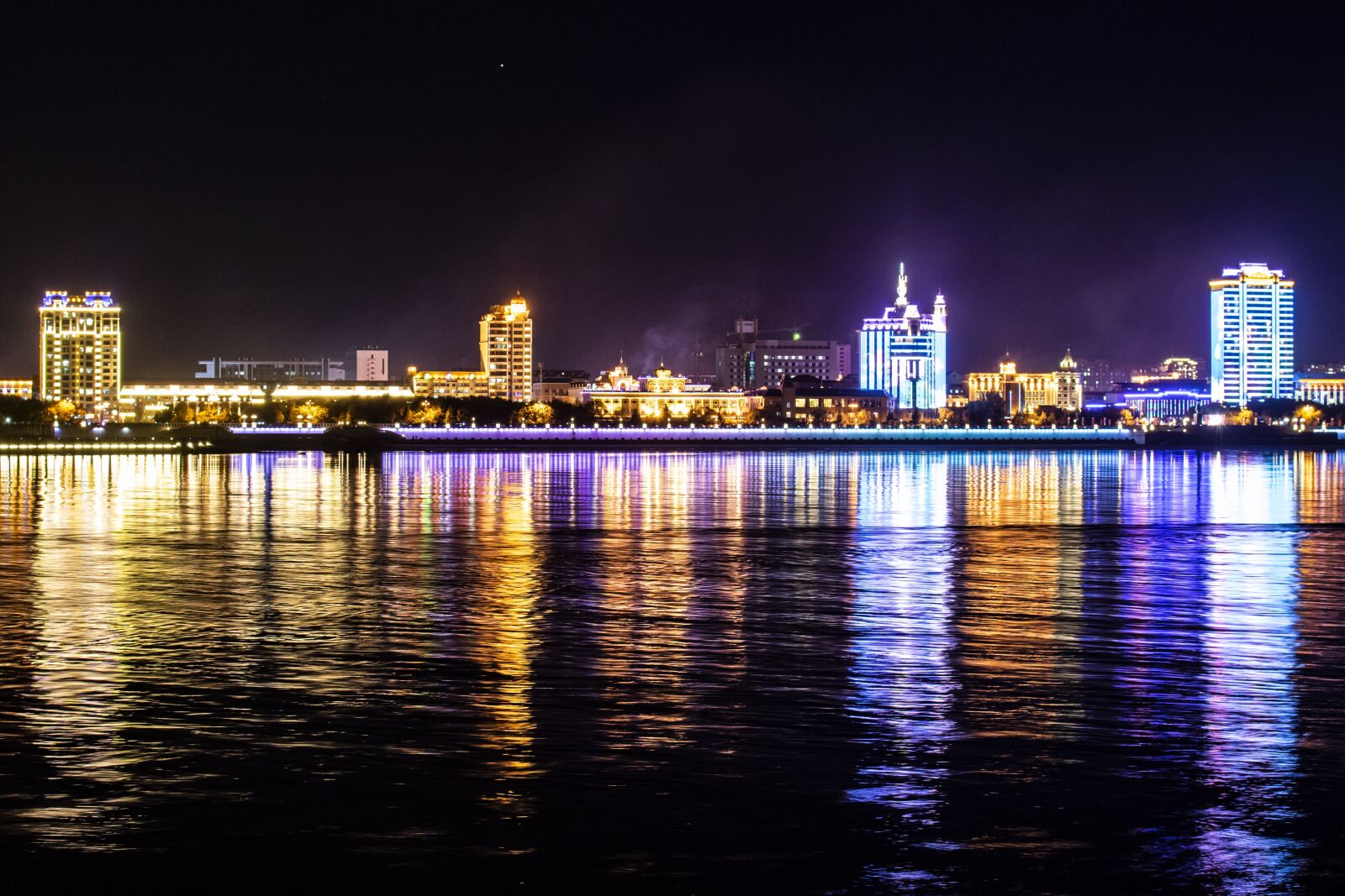 Nikon D5300 sample photo. Night, river, reflection photography