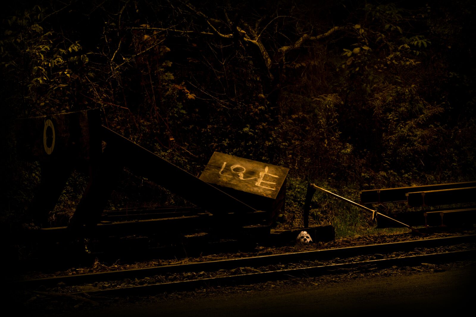 Nikon D7200 sample photo. Night, autumn, track photography