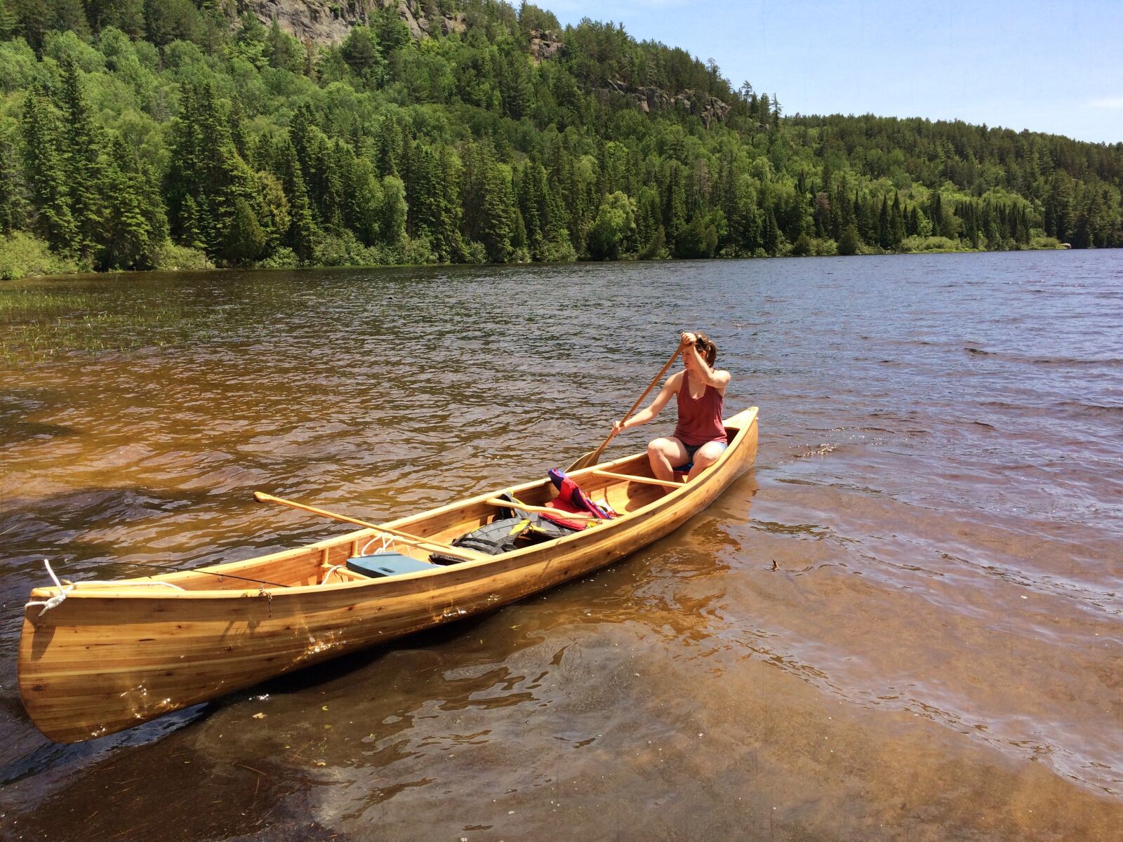 iPhone 5s back camera 4.15mm f/2.2 sample photo. Canoe, cedar, wood photography