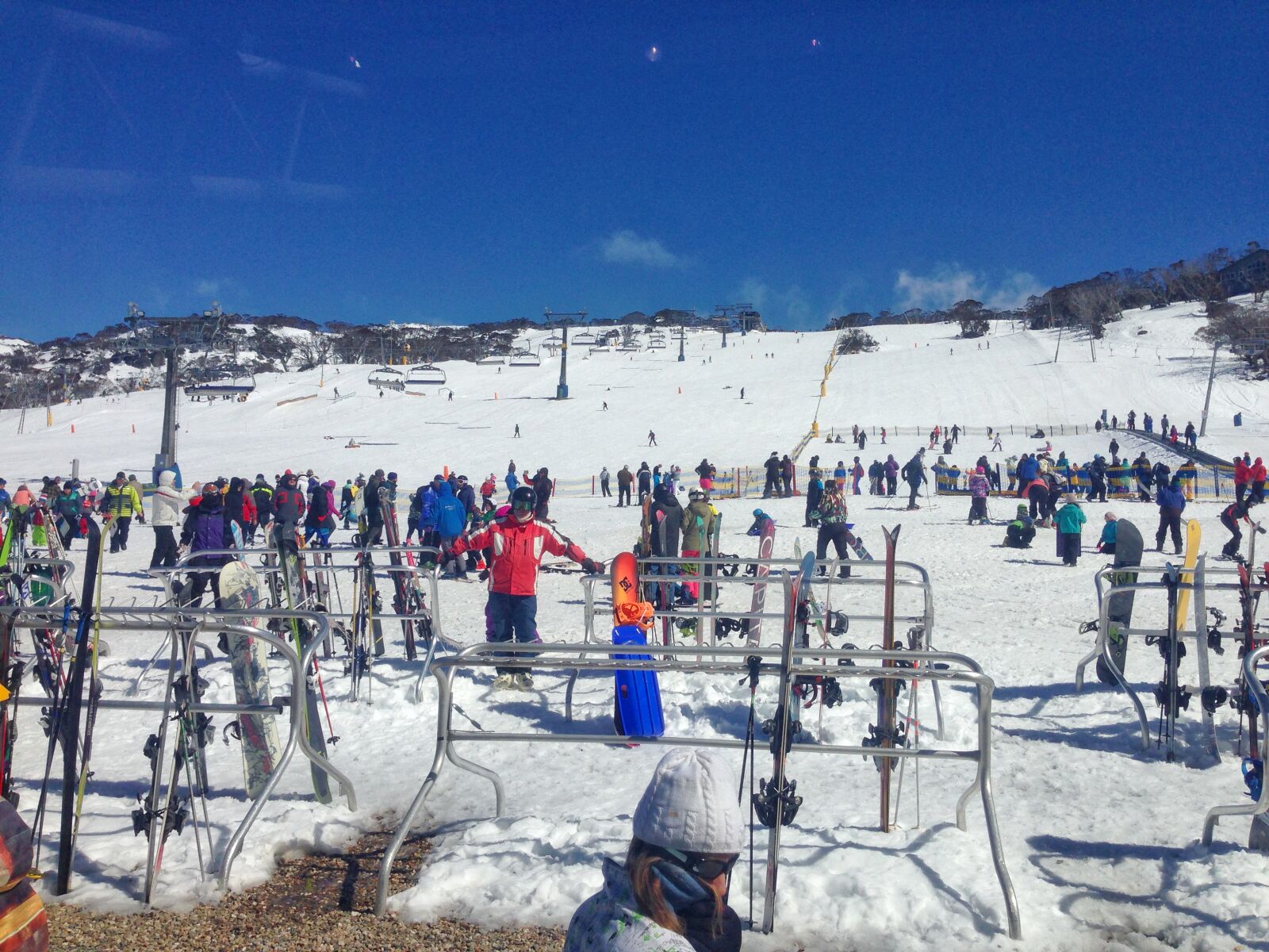 Apple iPhone 5 sample photo. Blue, skies, skiers, skiing photography