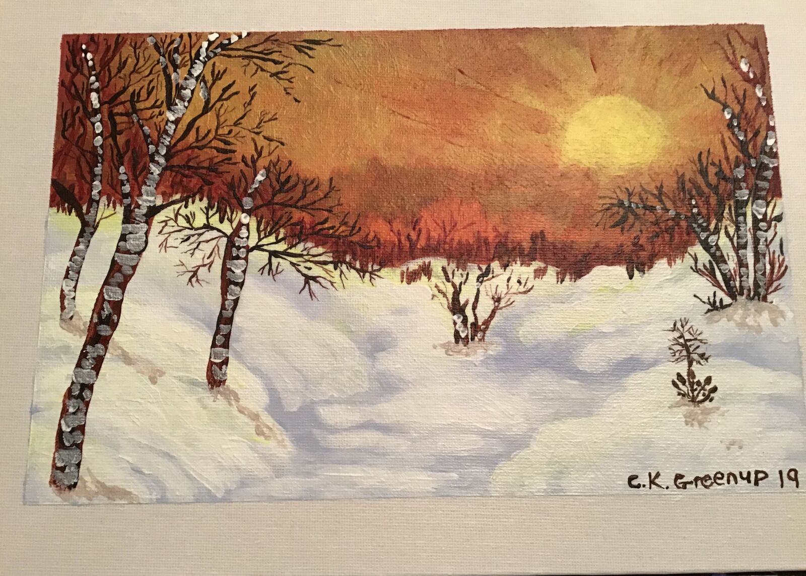 Apple iPad (6th generation) sample photo. Winter, sunset, painting photography