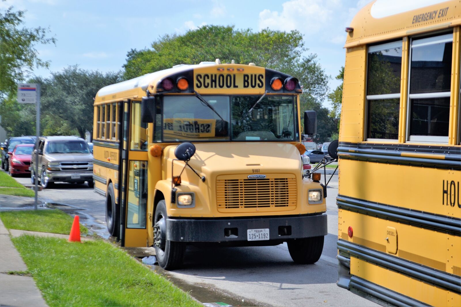 Nikon D3100 sample photo. School buses, houston texas photography