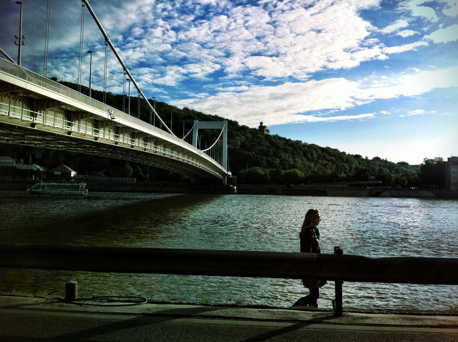 Apple iPhone 4 sample photo. Bridge, budapest, clouds, danube photography