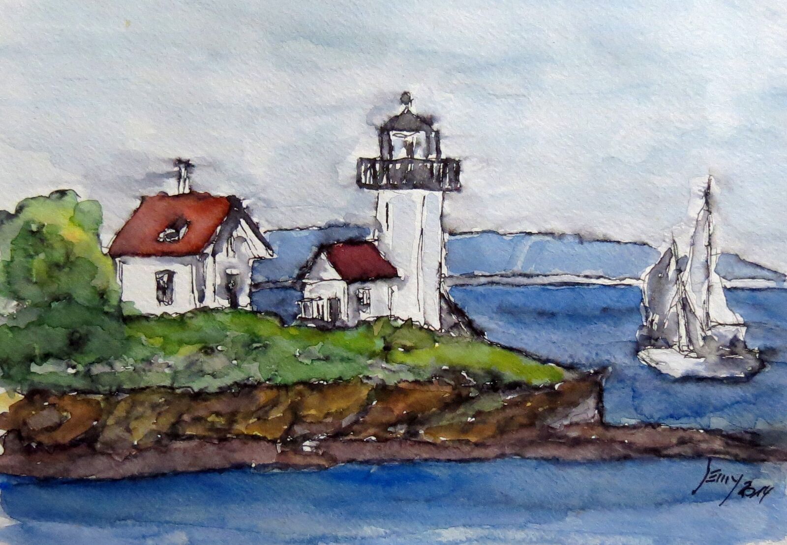 Canon PowerShot SX40 HS sample photo. Watercolour, lighthouse, art photography