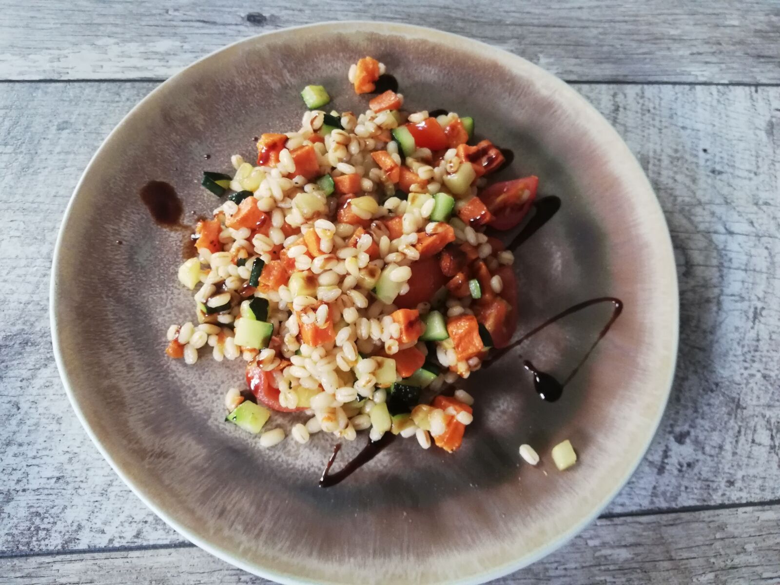 HUAWEI P20 lite sample photo. Barley groats with vegetables photography