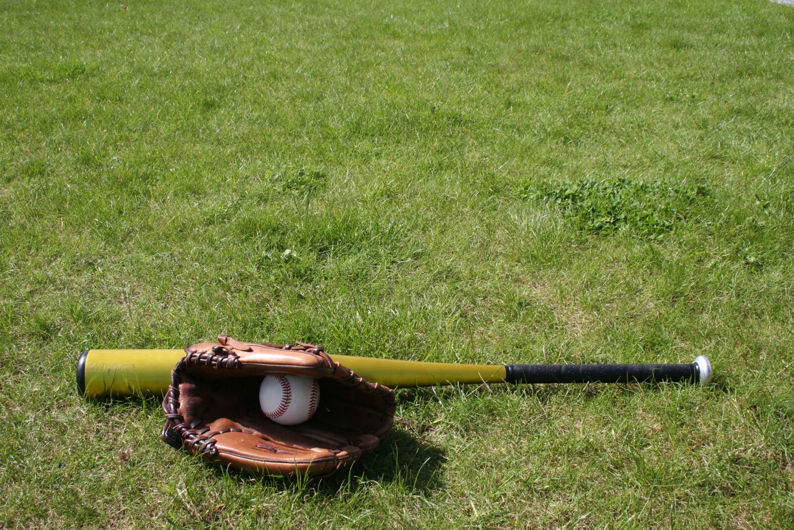 Canon EOS 350D (EOS Digital Rebel XT / EOS Kiss Digital N) sample photo. Baseball, glove, bat photography