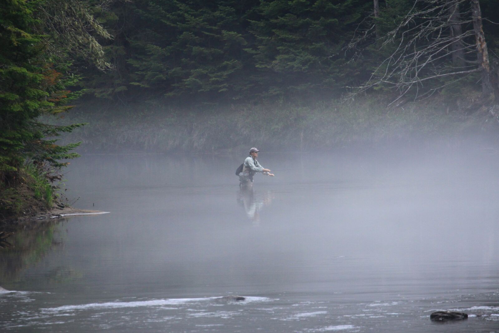Canon EOS 50D sample photo. Fisherman, fly, river photography