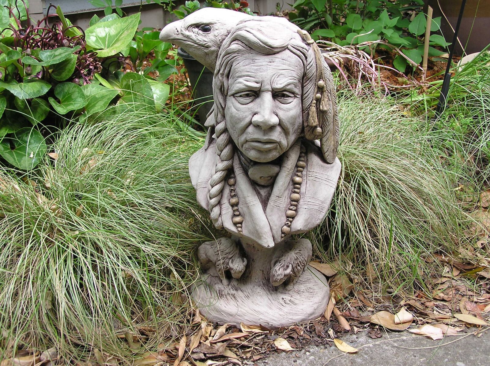 Olympus C750UZ sample photo. Statue, in, garden photography