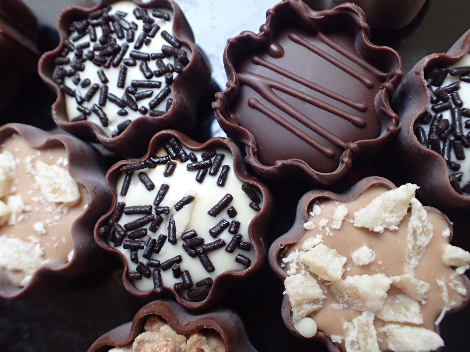 Olympus TG-4 sample photo. Chocolate bonbons, pralines, caramel photography
