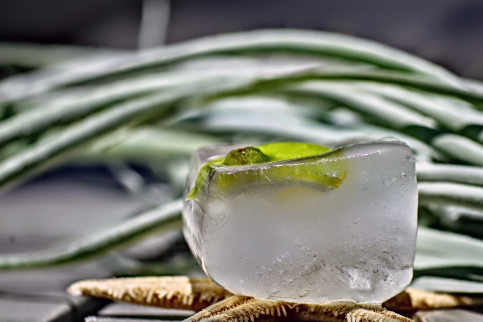Pentax K-S2 sample photo. Ice cubes, lime, ice photography