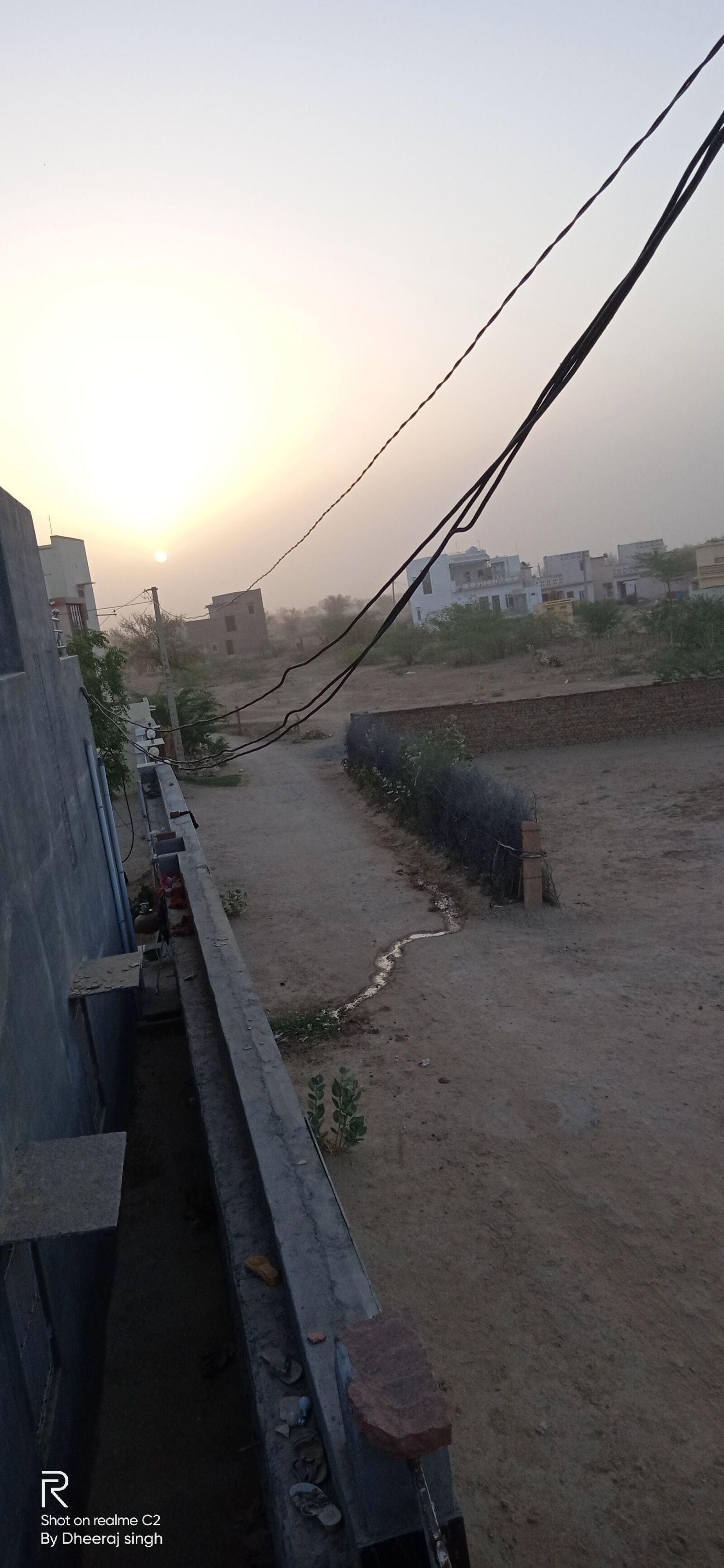 Realme C2 sample photo. Sunrise in a village photography