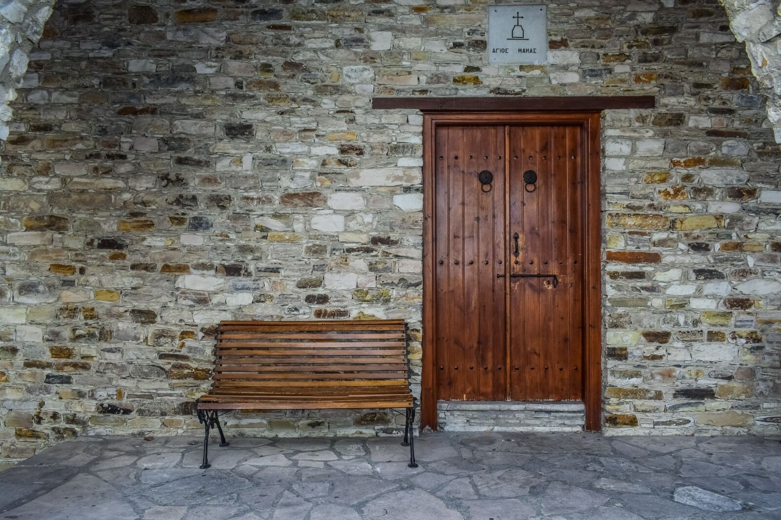 Nikon D3300 sample photo. Door, bench, architecture photography