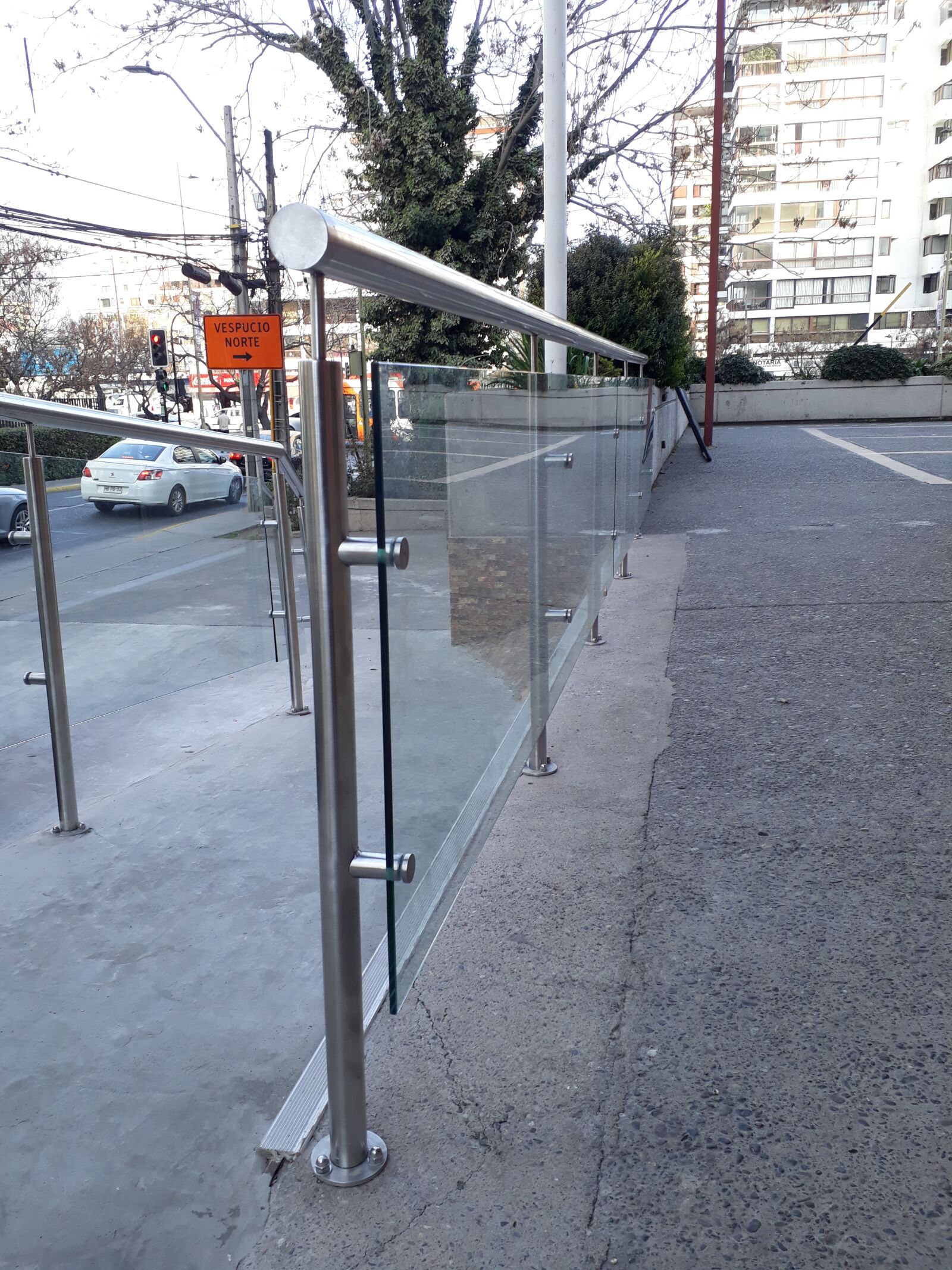 Samsung Galaxy J7 Prime sample photo. Railing, glass, stainless steel photography